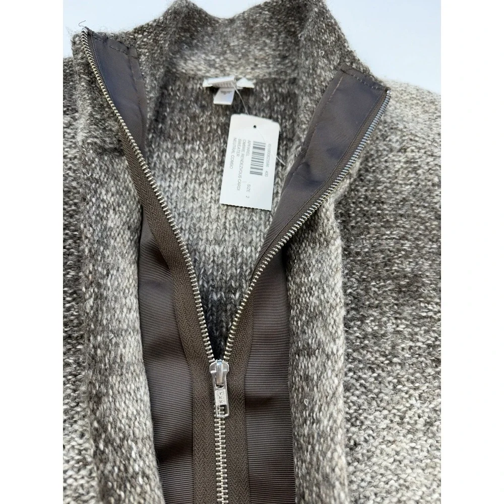 Chico's Wool Blend Ombre Rendezvous Zip Long Cardigan Sweater Womens Size 2 NWT